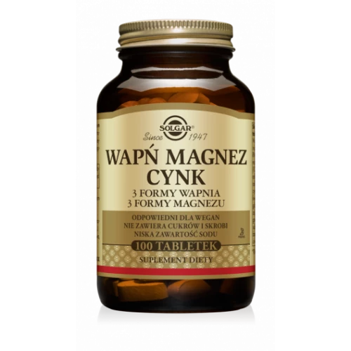 Solgar - Wapń Magnez Cynk - 100 tabletek Solgar - Wapń Magnez Cynk - 100 tabletek